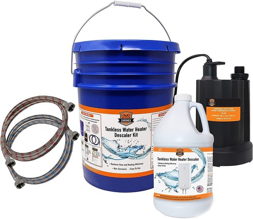 Tankless water heater flush - water,